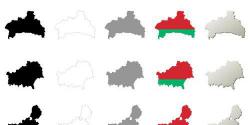 Belarus Regions vector outline map set