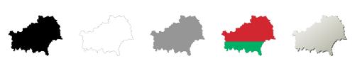 Homyel vector outline map set