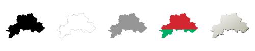 Mahilyow vector outline map set