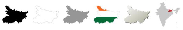 Bihar vector outline map set