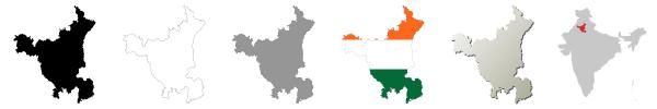 Haryana vector outline map set