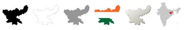 Jharkhand vector outline map set