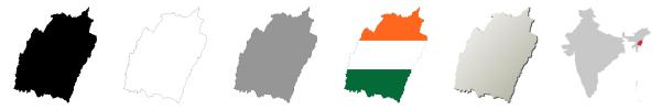 Manipur vector outline map set
