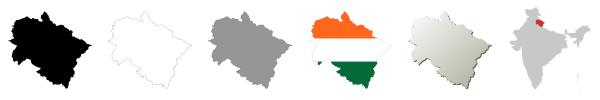 Uttarakhand vector outline map set