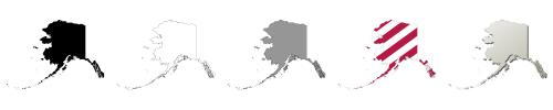 Alaska vector outline map set