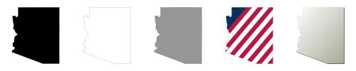 Arizona vector outline map set