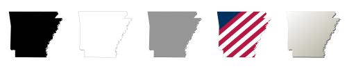 Arkansas vector outline map set