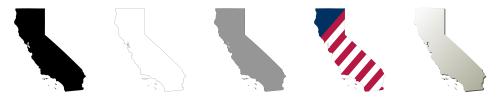 California vector outline map set