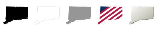 Connecticut vector outline map set