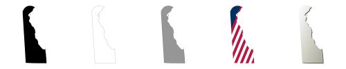 Delaware vector outline map set