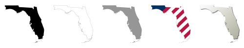 Florida vector outline map set