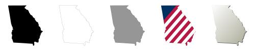 Georgia vector outline map set
