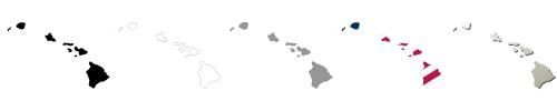 Hawaii vector outline map set