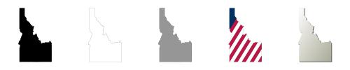 Idaho vector outline map set