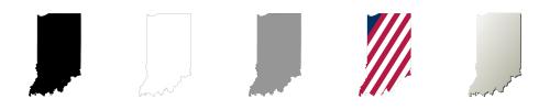 Indiana vector outline map set