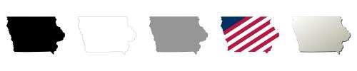 Iowa vector outline map set