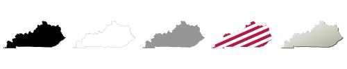 Kentucky vector outline map set