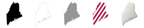 Maine vector outline map set