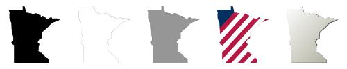 Minnesota vector outline map set