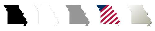 Missouri vector outline map set
