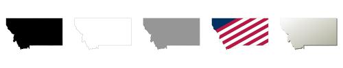 Montana vector outline map set