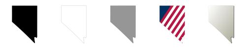Nevada vector outline map set