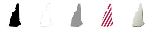 New Hampshire vector outline map set