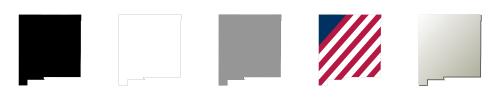 New Mexico vector outline map set