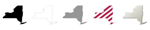 New York vector outline map set
