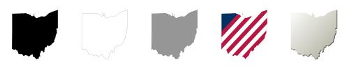 Ohio vector outline map set