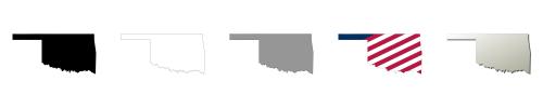 Oklahoma vector outline map set