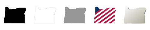 Oregon vector outline map set