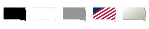 South Dakota vector outline map set