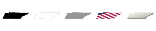Tennessee vector outline map set