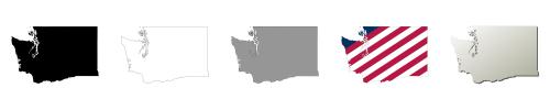 Washington vector outline map set