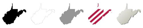 West Virginia vector outline map set