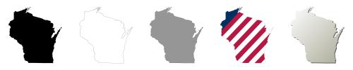 Wisconsin vector outline map set